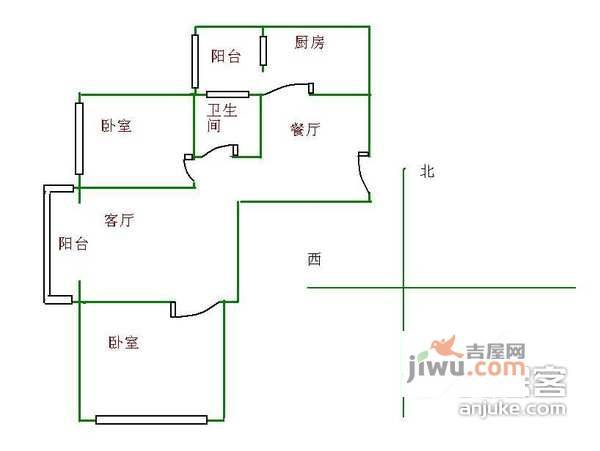 惠新里社区2室2厅1卫134㎡户型图