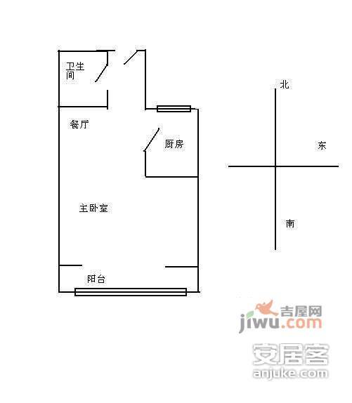 惠新里社区1室1厅1卫81㎡户型图