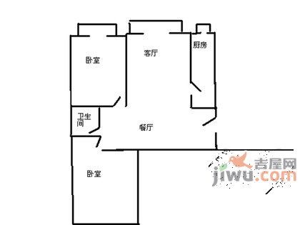 珠江罗马嘉园东区2室2厅1卫121㎡户型图