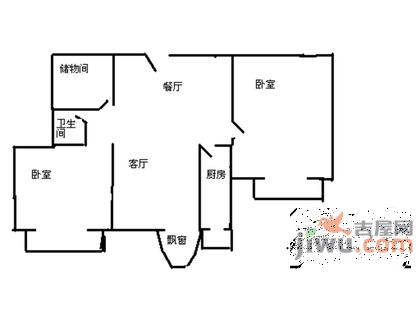 珠江罗马嘉园东区2室2厅2卫120㎡户型图