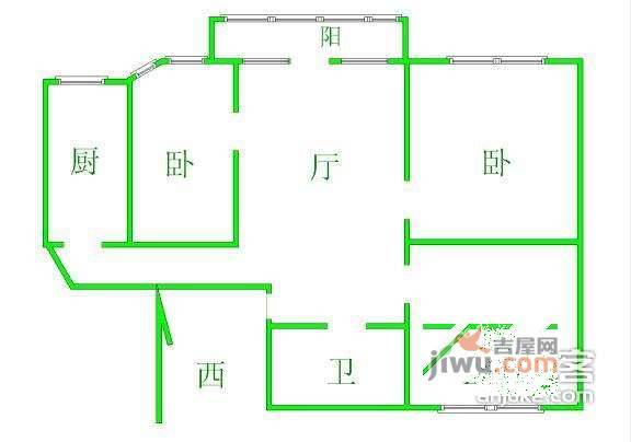 嘉园二里3室1厅1卫135㎡户型图