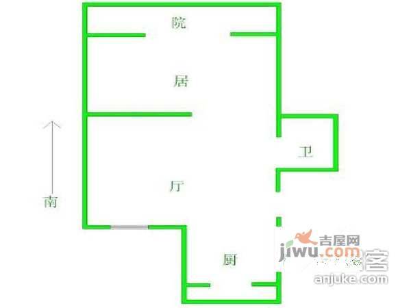 嘉园二里1室1厅1卫67㎡户型图