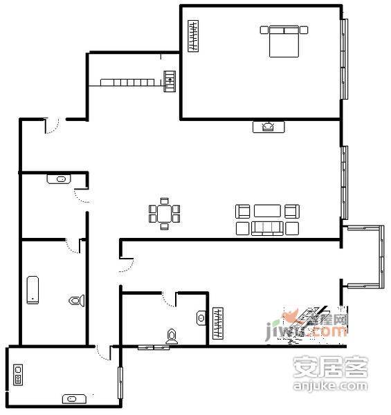 甘露家园2室1厅1卫99㎡户型图