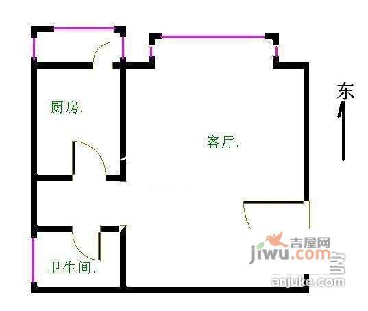 甘露家园1室1厅1卫70㎡户型图