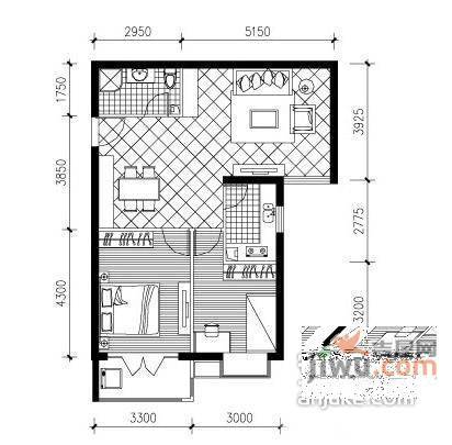 冠军城2室2厅2卫93㎡户型图