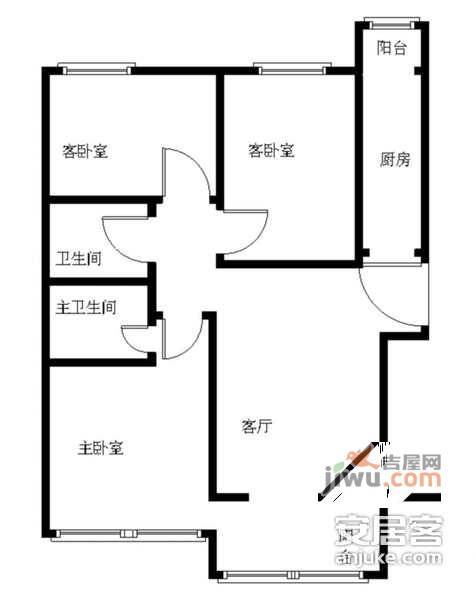 梵谷水郡3室1厅2卫户型图