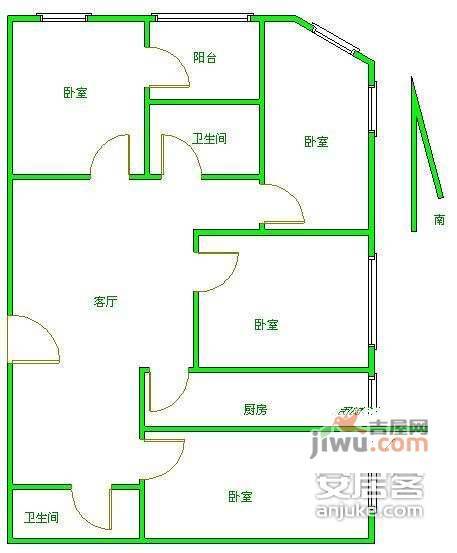 媒体村天畅园3室2厅2卫190㎡户型图