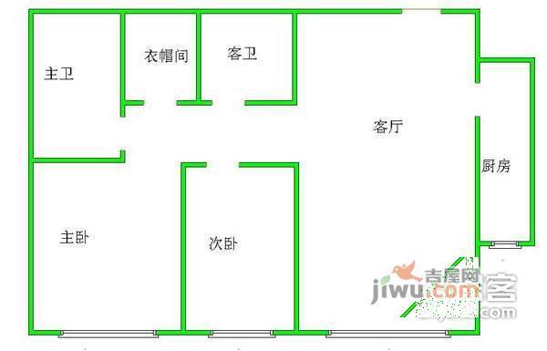 媒体村天畅园2室2厅1卫169㎡户型图