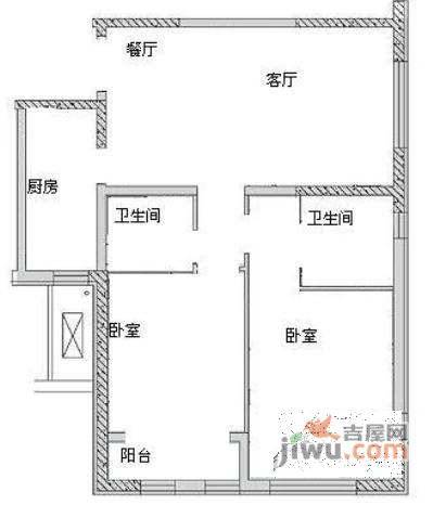 媒体村天畅园2室2厅1卫169㎡户型图