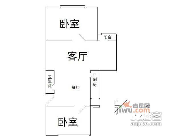 望京西园一区2室1厅1卫101㎡户型图