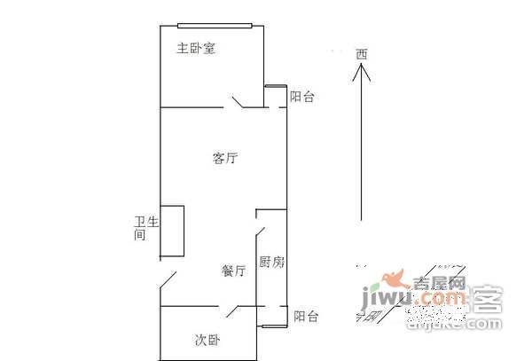 望京西园一区2室1厅1卫101㎡户型图