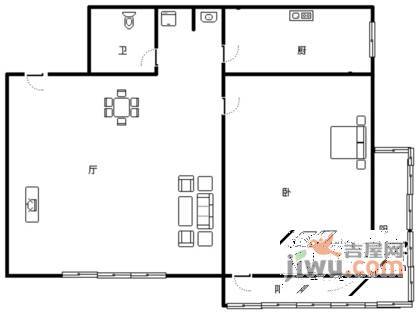 望京西园一区1室1厅1卫70㎡户型图