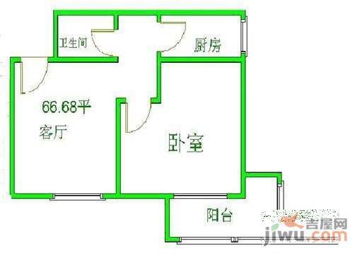 望京西园一区1室1厅1卫70㎡户型图