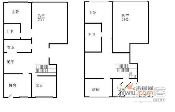 山水文园中园5室2厅3卫298㎡户型图