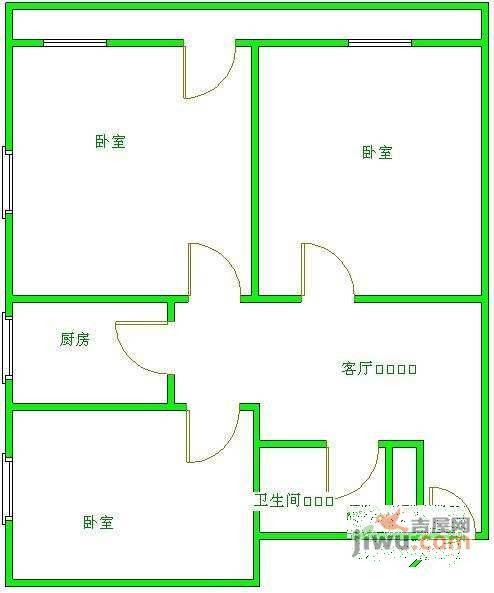 山水文园中园2室2厅2卫135㎡户型图