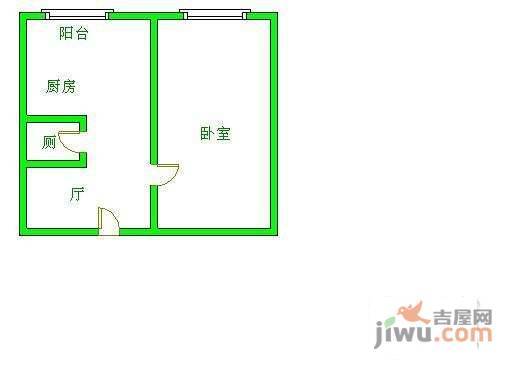 刘家窑南里1室1厅1卫50㎡户型图