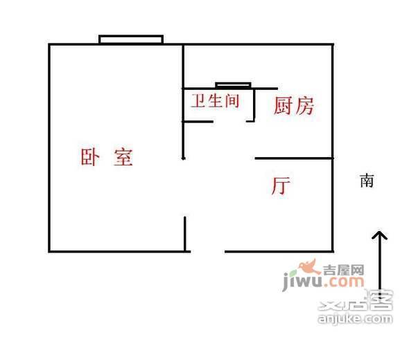 刘家窑南里1室1厅1卫50㎡户型图