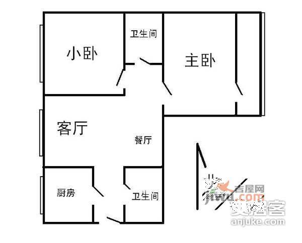 刘家窑南里2室2厅2卫户型图