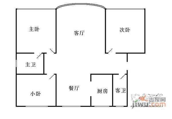 太阳星城金星园3室1厅1卫190㎡户型图