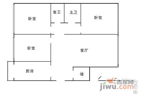 太阳星城金星园3室1厅2卫140㎡户型图