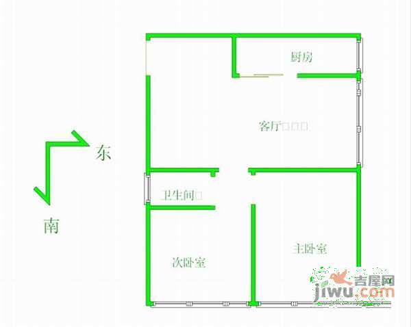 太阳星城金星园2室2厅1卫117㎡户型图