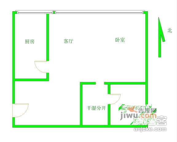 明天第一城1室0厅1卫89㎡户型图