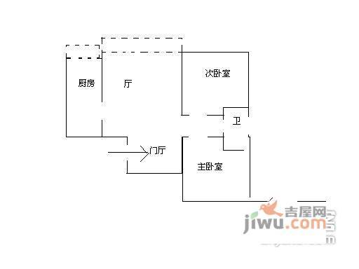 明天第一城2室1厅1卫95㎡户型图