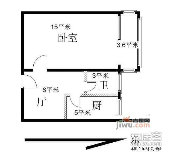 永乐1室1厅1卫57㎡户型图