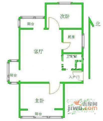 福怡苑小区2室1厅1卫95㎡户型图