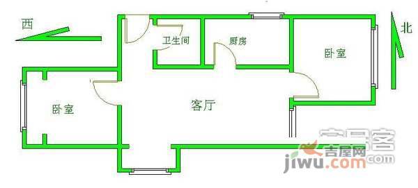 福怡苑小区2室1厅1卫95㎡户型图