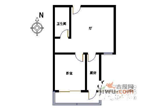 福怡苑小区1室1厅1卫65㎡户型图