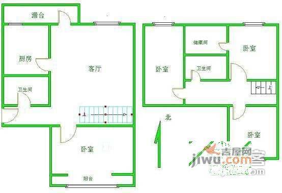 福怡苑小区3室2厅2卫125㎡户型图