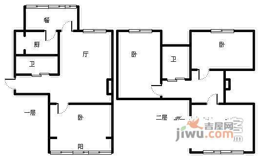 福怡苑小区3室1厅2卫125㎡户型图