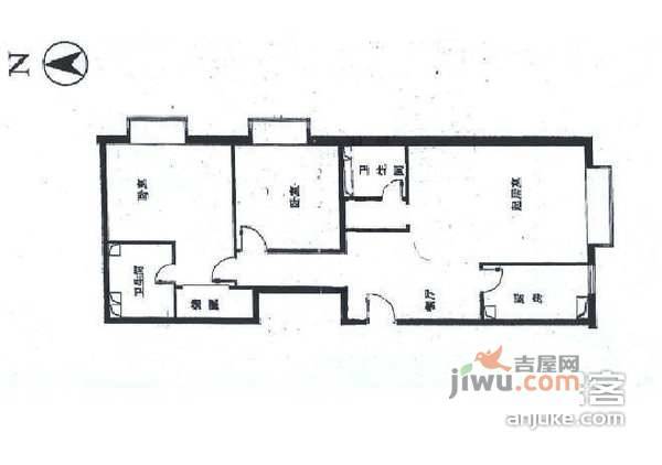 丽水莲花小区2室1厅1卫140㎡户型图