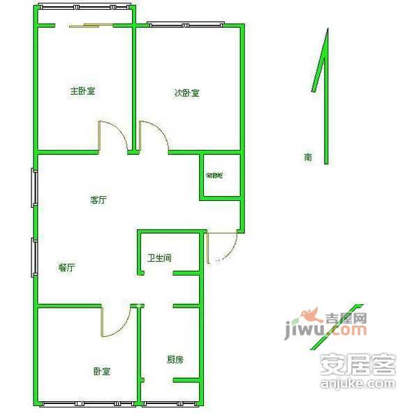 丽水莲花小区2室1厅2卫103㎡户型图