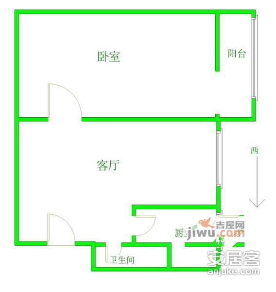 丽水莲花小区1室1厅1卫95㎡户型图