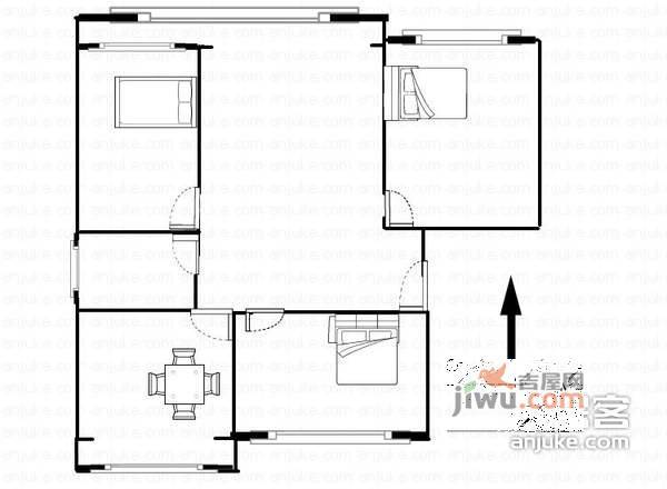 华龙小区3室2厅1卫137㎡户型图