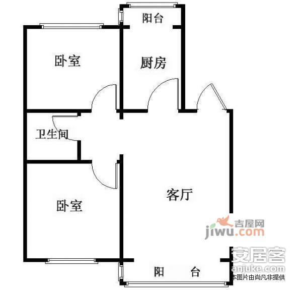 华龙小区2室1厅1卫111㎡户型图