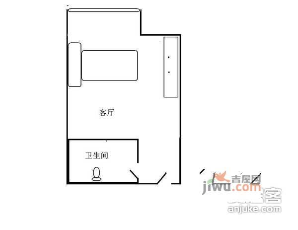 五月华庭1室0厅1卫45㎡户型图