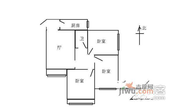 三里河一区3室1厅1卫98㎡户型图