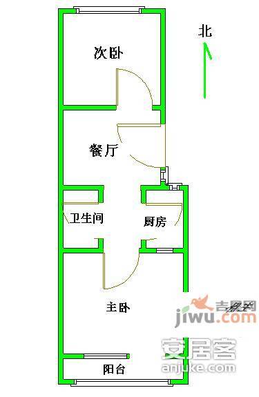 三里河一区2室1厅1卫76㎡户型图