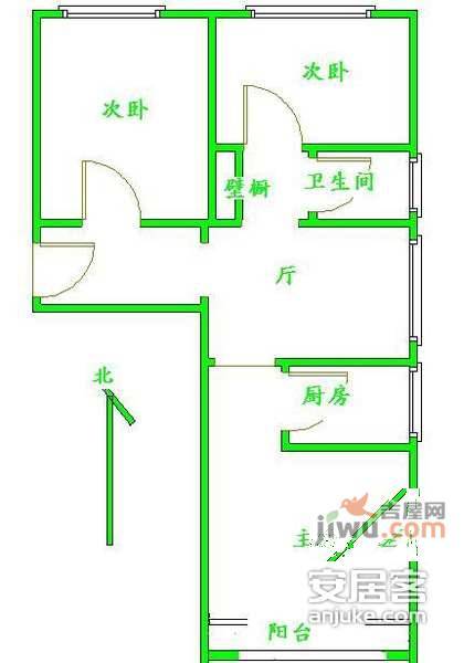 三里河一区3室1厅1卫98㎡户型图