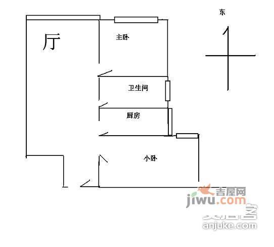 玺萌丽苑2室1厅1卫104㎡户型图