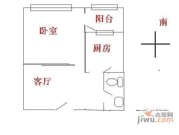芳群公寓1室1厅1卫56㎡户型图