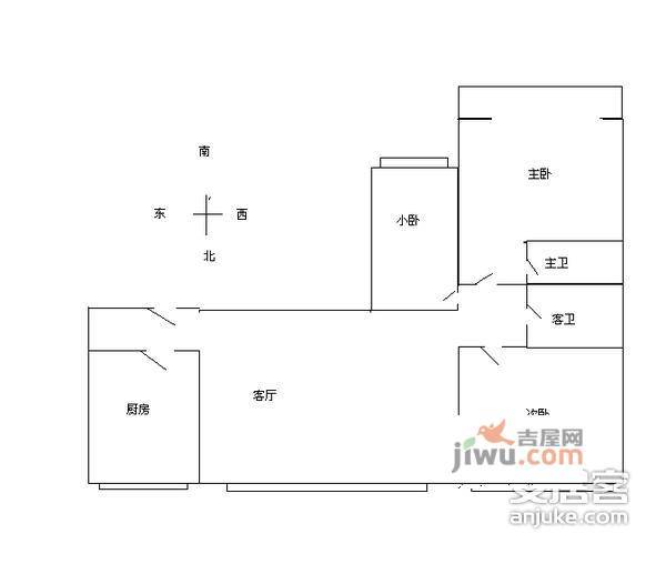 新裕家园3室2厅1卫户型图