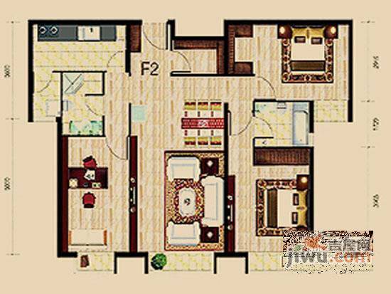 筑华年3室2厅2卫138㎡户型图