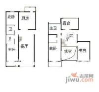 天秀花园古月园4室2厅3卫247㎡户型图