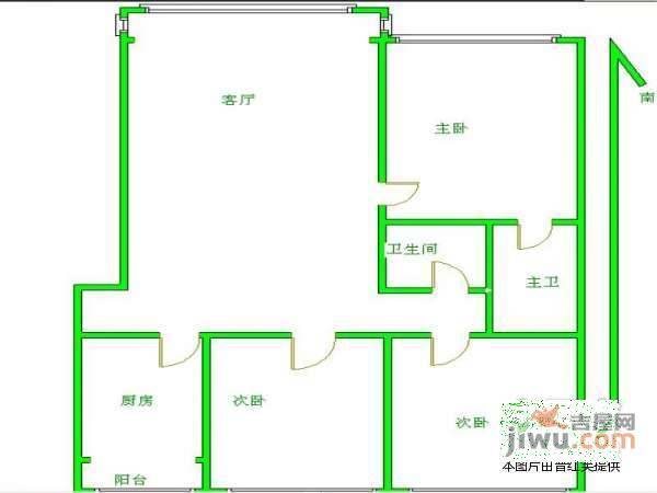 宏盛家园3室1厅1卫180㎡户型图