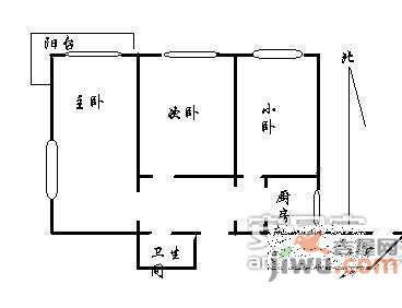 海淀南路3室1厅1卫145㎡户型图