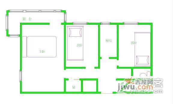 海淀南路3室1厅1卫145㎡户型图